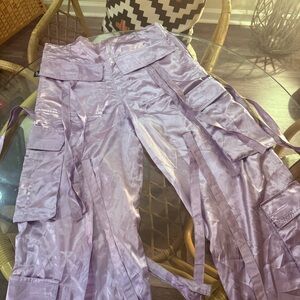 Illustrated People • Silky Lavender Wide Leg Octopus Pants